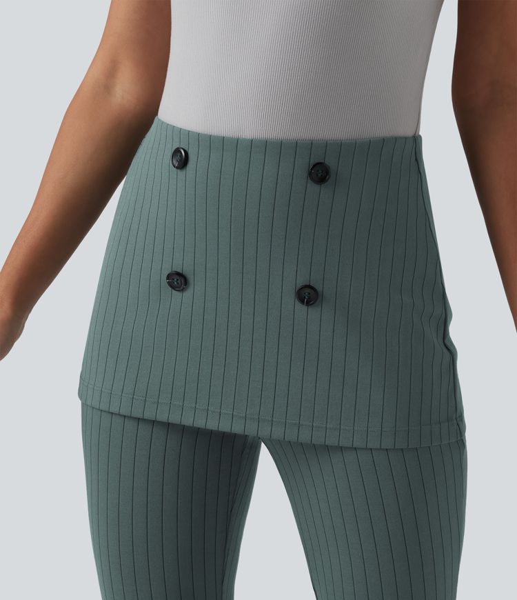 Flare-Bürohose mit hohem Bund, Streifen und InstantCool Flare-Bürohose mit hohem Bund, Streifen und InstantCool