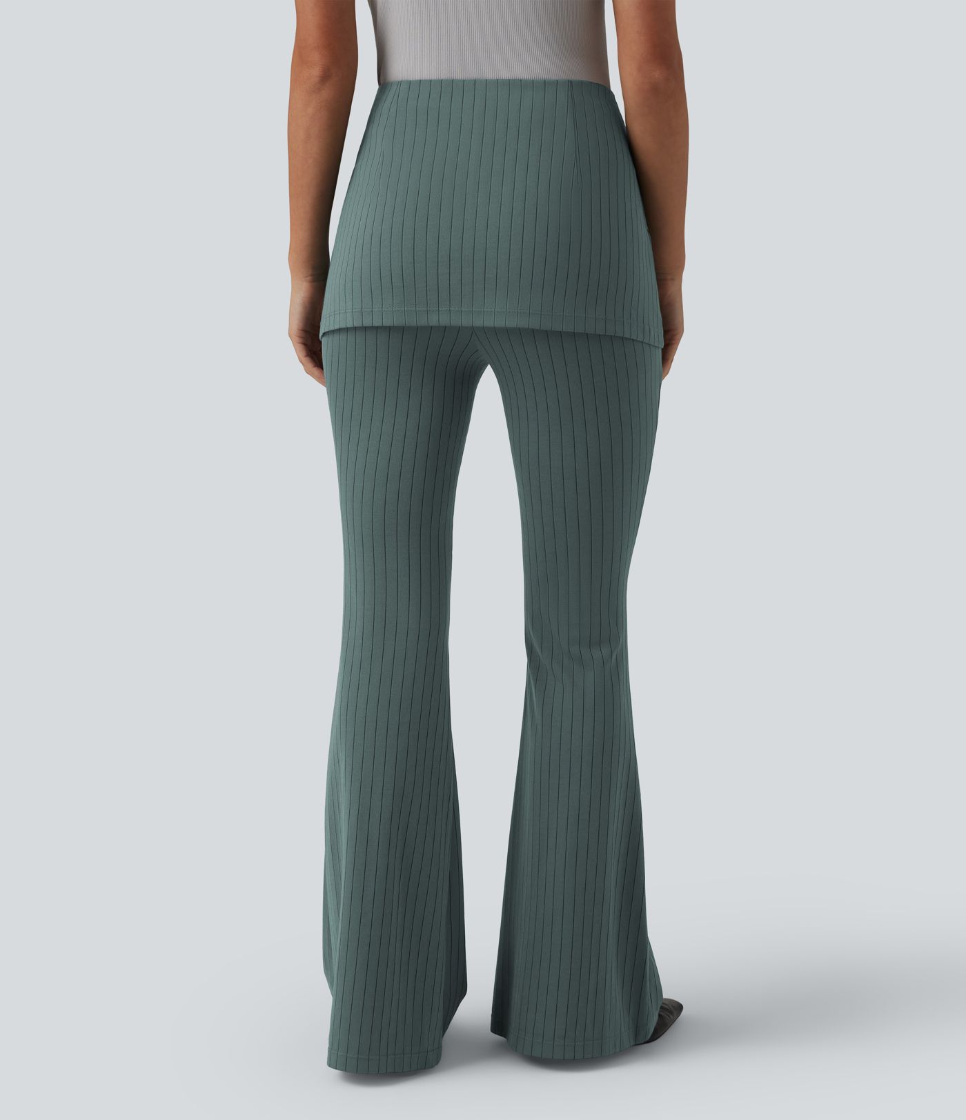 Flare-Bürohose mit hohem Bund, Streifen und InstantCool Flare-Bürohose mit hohem Bund, Streifen und InstantCool