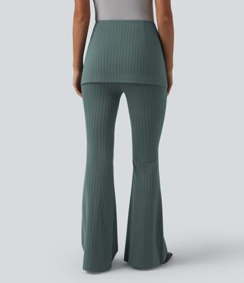 Flare-Bürohose mit hohem Bund, Streifen und InstantCool Flare-Bürohose mit hohem Bund, Streifen und InstantCool