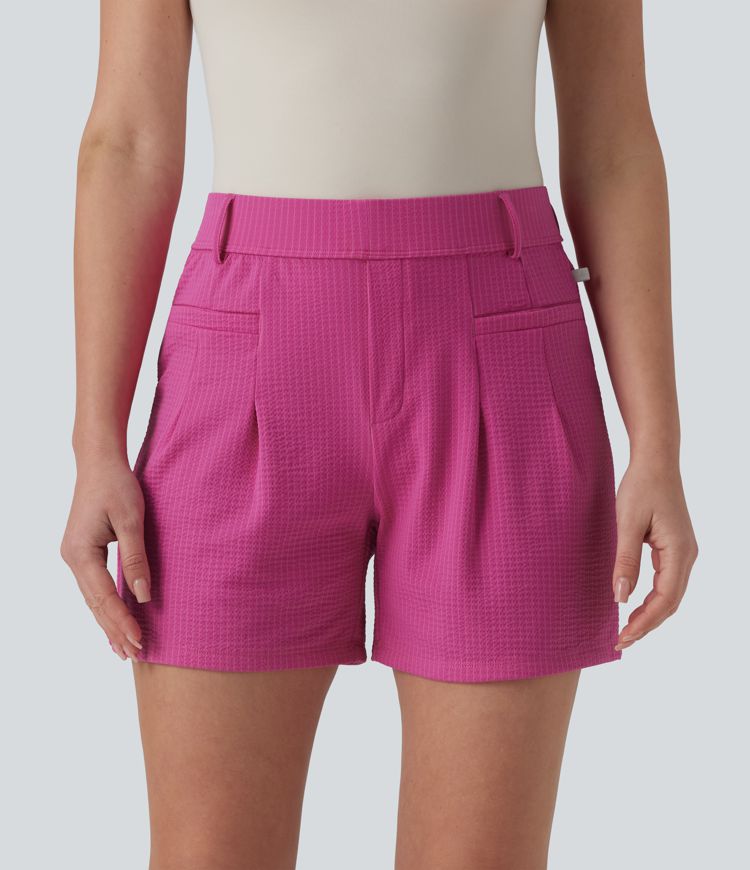 High Waisted Quick Dry Golf Shorts with Pockets-UPF40+