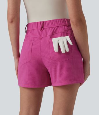 High Waisted Quick Dry Golf Shorts with Pockets-UPF40+