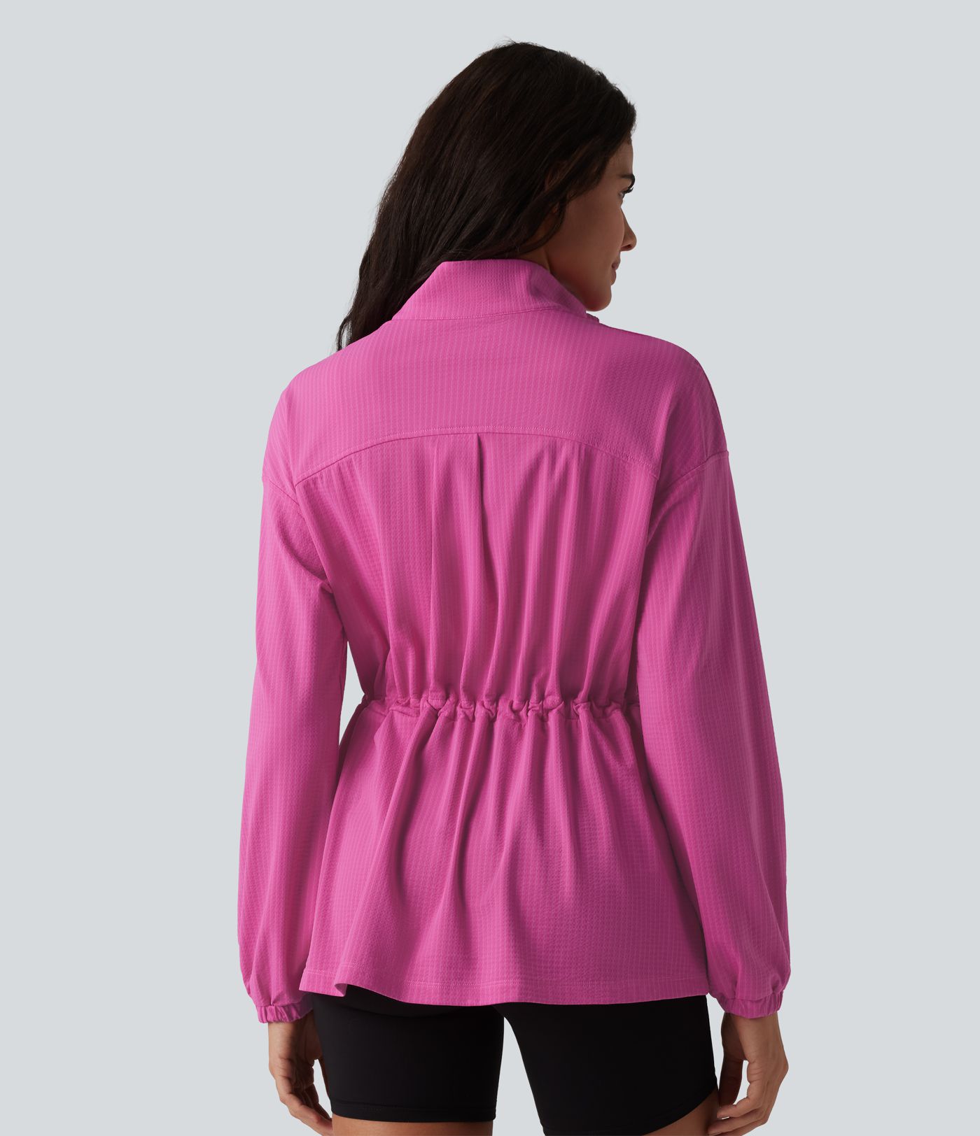 Langarm-Trainingsjacke mit innenliegendem Kordelzug, schnell trocknend - UPF40+ Langarm-Trainingsjacke mit innenliegendem Kordelzug, schnell trocknend - UPF40+