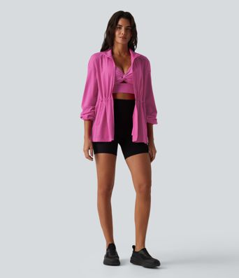 Langarm-Trainingsjacke mit innenliegendem Kordelzug, schnell trocknend - UPF40+ Langarm-Trainingsjacke mit innenliegendem Kordelzug, schnell trocknend - UPF40+