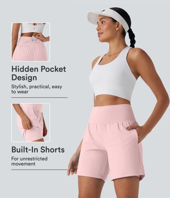 SoftlyZero™ Airy Super High Waisted 2-in-1 InstantCool Yoga Shorts 7" with Pockets SoftlyZero™ Airy Super High Waisted 2-in-1 InstantCool Yoga Shorts 7" with Pockets