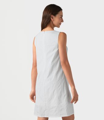 U Neck Sleeveless Embroidery Mini Dress