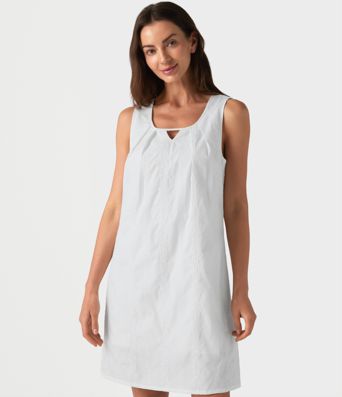U Neck Sleeveless Embroidery Mini Dress