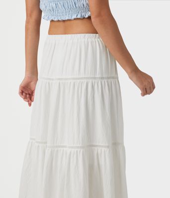 Mid Rise Flowy Maxi Skirt