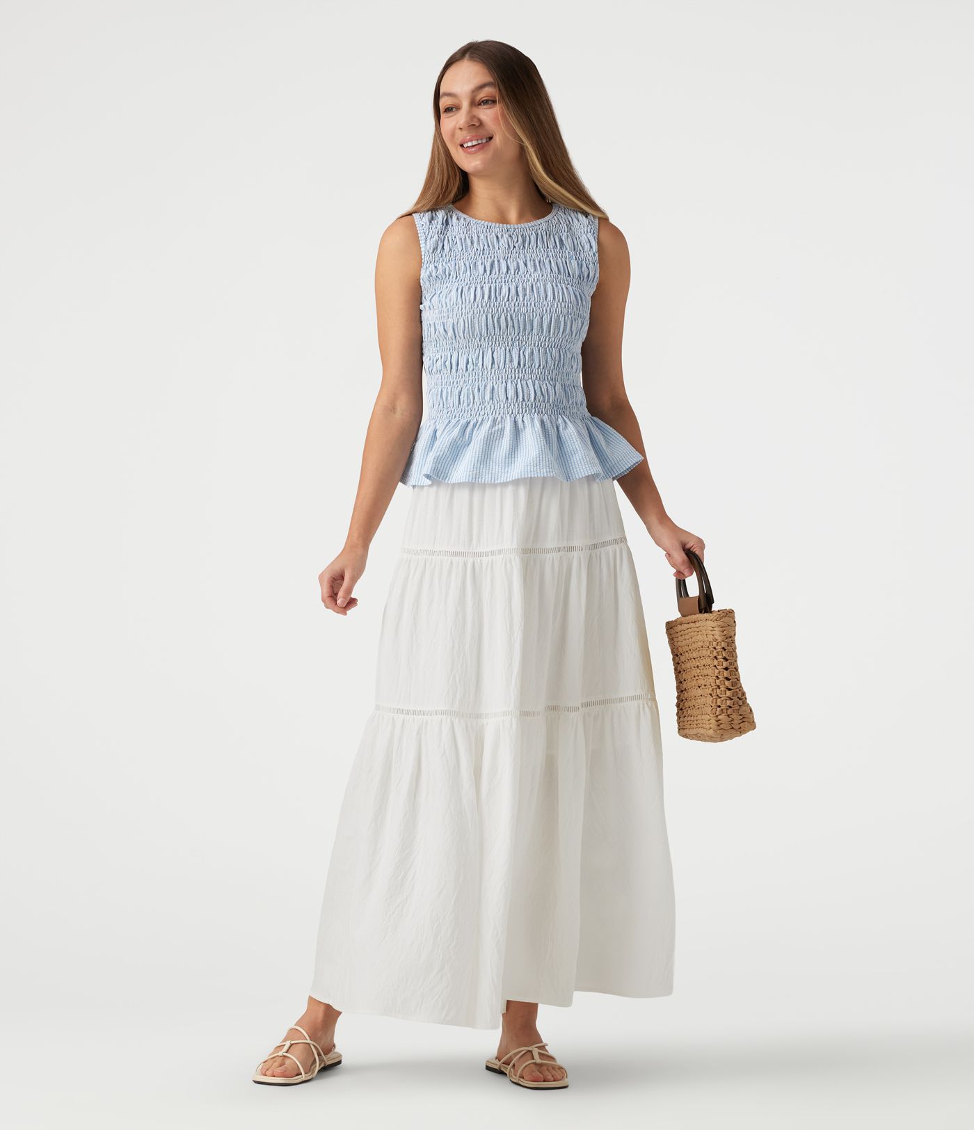 Mid Rise Flowy Maxi Skirt Mid Rise Flowy Maxi Skirt