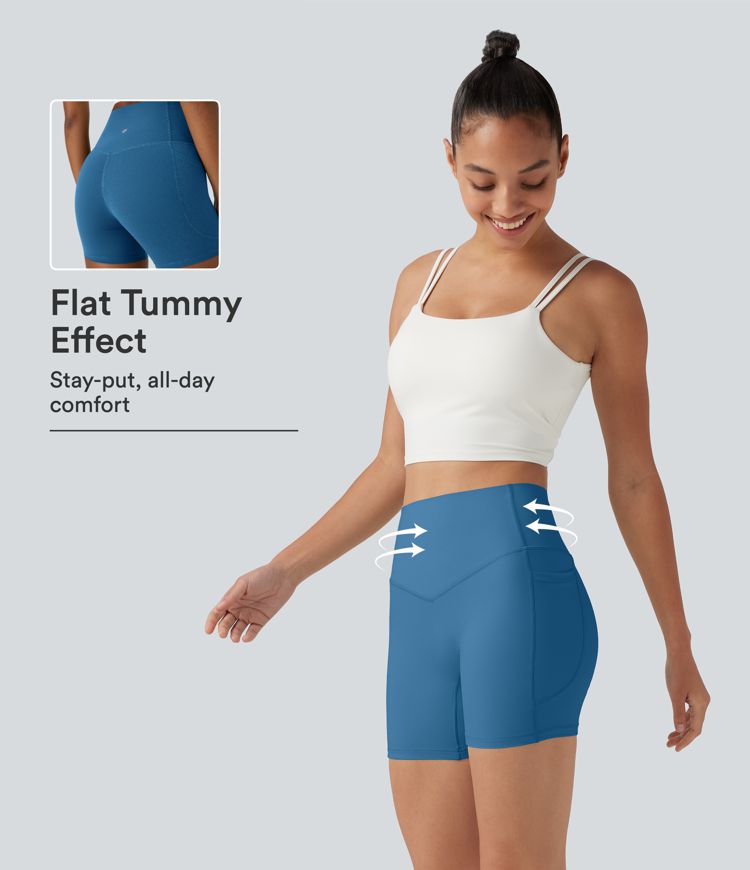 Halara UltraSculpt™ High Waisted Tummy Control Side Pocket Shaping Training Biker Shorts 5'' Halara UltraSculpt™ High Waisted Tummy Control Side Pocket Shaping Training Biker Shorts 5''