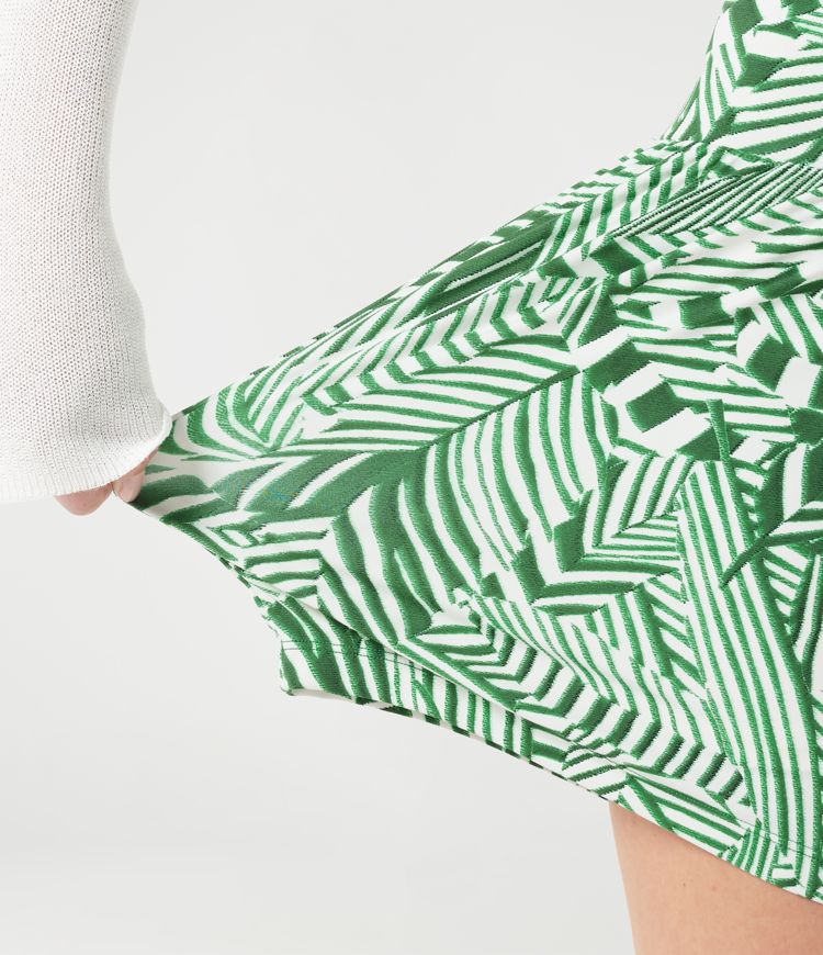 Shorts taille haute 2-en-1 à imprimé de plantes tropicales 5'' avec poches