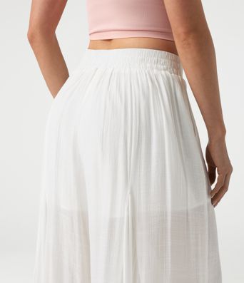 Mid Rise 2-in-1 Flowy Baggy Pants with Pockets