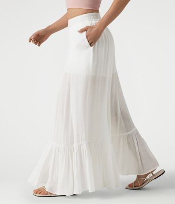 Mid Rise 2-in-1 Flowy Baggy Pants with Pockets
