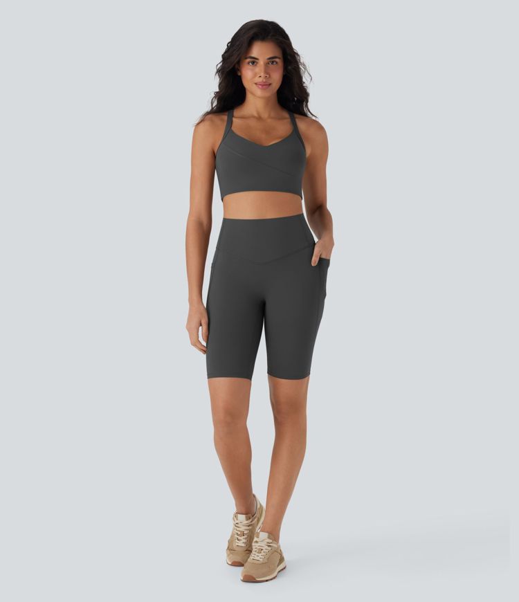Halara UltraSculpt™ High Waisted Tummy Control Pocket Shaping Training Biker Shorts 9'' Halara UltraSculpt™ High Waisted Tummy Control Pocket Shaping Training Biker Shorts 9''