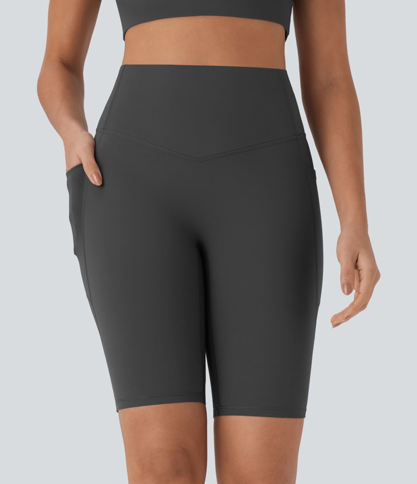 Halara UltraSculpt™ High Waisted Tummy Control Pocket Shaping Training Biker Shorts 9'' Halara UltraSculpt™ High Waisted Tummy Control Pocket Shaping Training Biker Shorts 9''