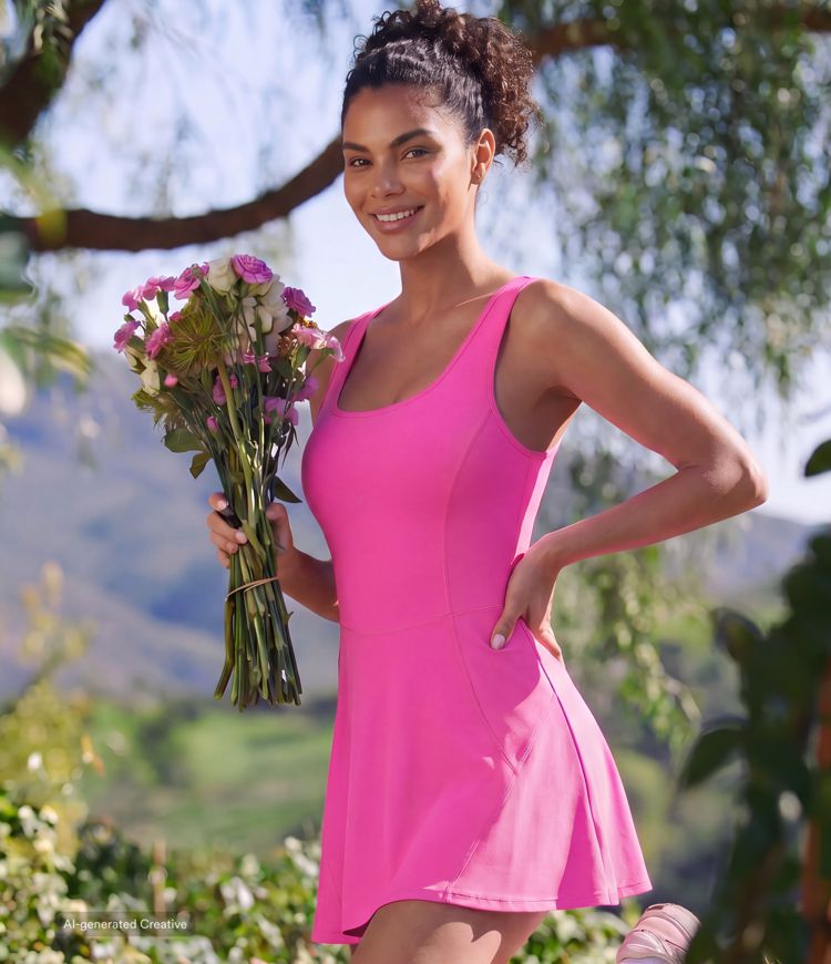 SoftlyZero™ Airy encolure en U 2-en-1 mini à poche InstantCool — robe active pour la danse SoftlyZero™ Airy encolure en U 2-en-1 mini à poche InstantCool — robe active pour la danse