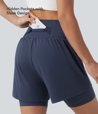 SoftlyZero™ Airy Super High Waisted 2-in-1 InstantCool Yoga Shorts 7'' with Pockets SoftlyZero™ Airy Super High Waisted 2-in-1 InstantCool Yoga Shorts 7'' with Pockets