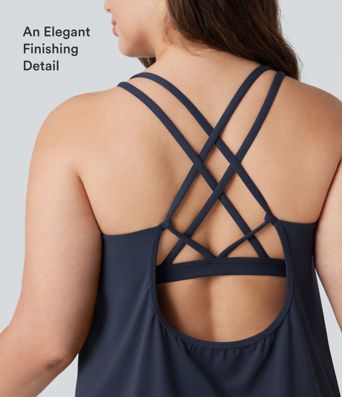 Plus Size Halara UltraSculpt™ Round Neck Curved Hem Running Tank Top