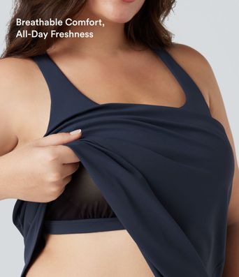 Plus Size Halara UltraSculpt™ Round Neck Curved Hem Running Tank Top