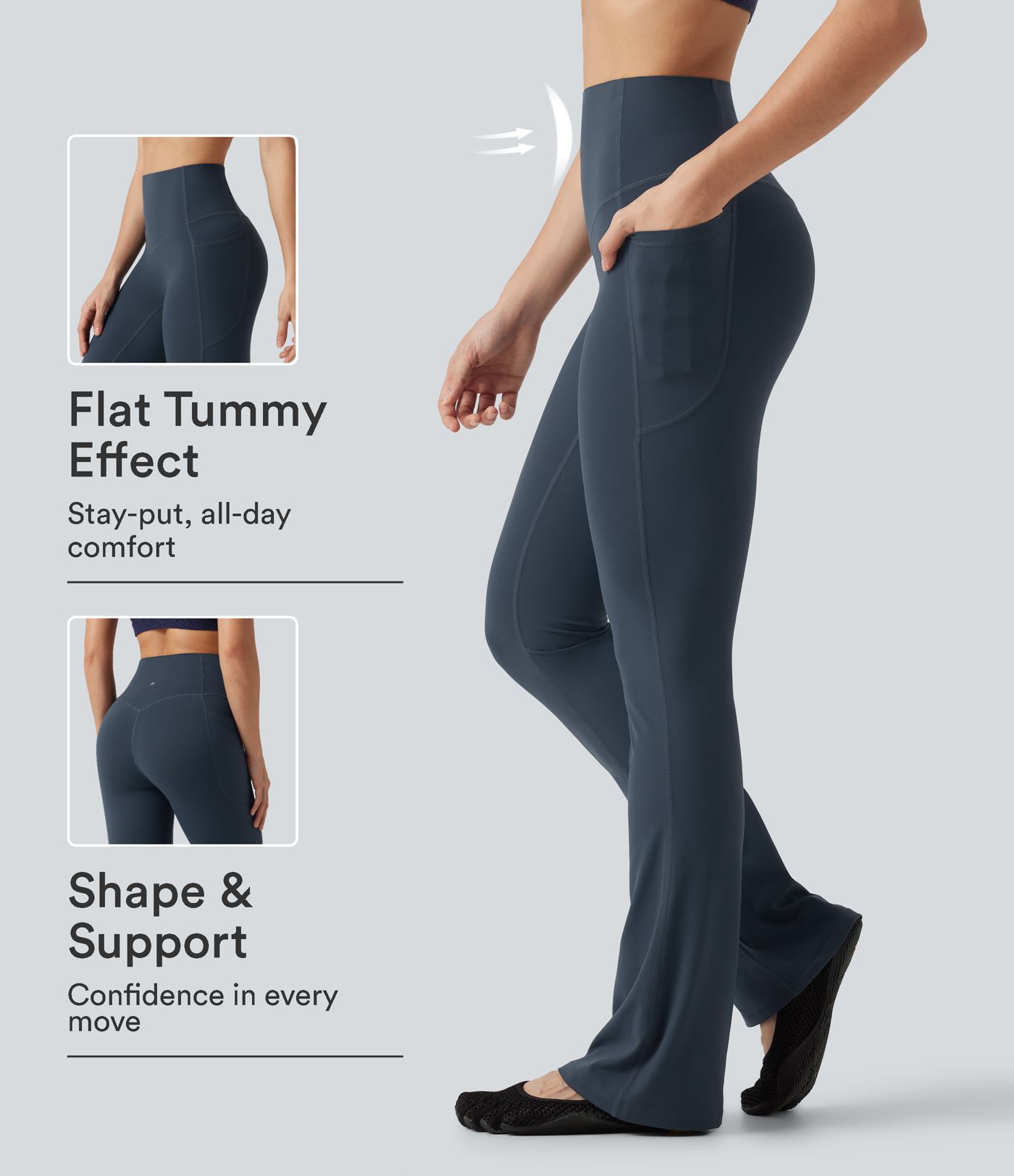Halara UltraSculpt™ - Formende Bootcut-Yoga-Leggings mit hohem Bund, Seitentaschen und Bauchkontrolle Halara UltraSculpt™ - Formende Bootcut-Yoga-Leggings mit hohem Bund, Seitentaschen und Bauchkontrolle
