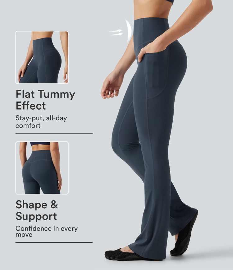 Halara UltraSculpt™ - Formende Bootcut-Yoga-Leggings mit hohem Bund, Seitentaschen und Bauchkontrolle Halara UltraSculpt™ - Formende Bootcut-Yoga-Leggings mit hohem Bund, Seitentaschen und Bauchkontrolle