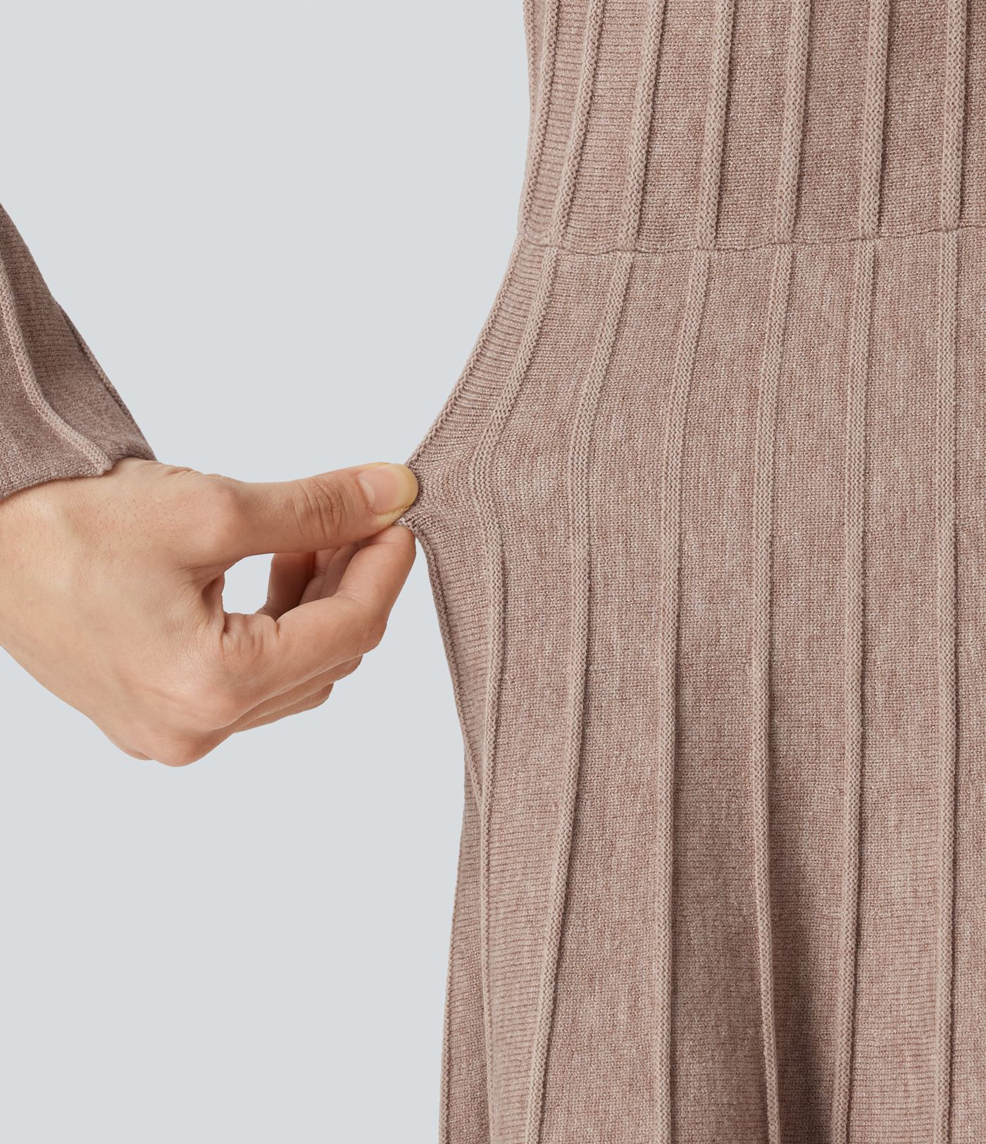 Round Neck Flounce Long Sleeve Flare Mini Casual Sweater Dress Round Neck Flounce Long Sleeve Flare Mini Casual Sweater Dress
