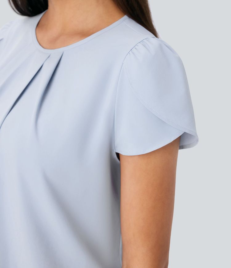 Breezeful™ Top de travail à séchage rapide — encolure ronde, manches courtes, dos avec ouverture en forme de goutte