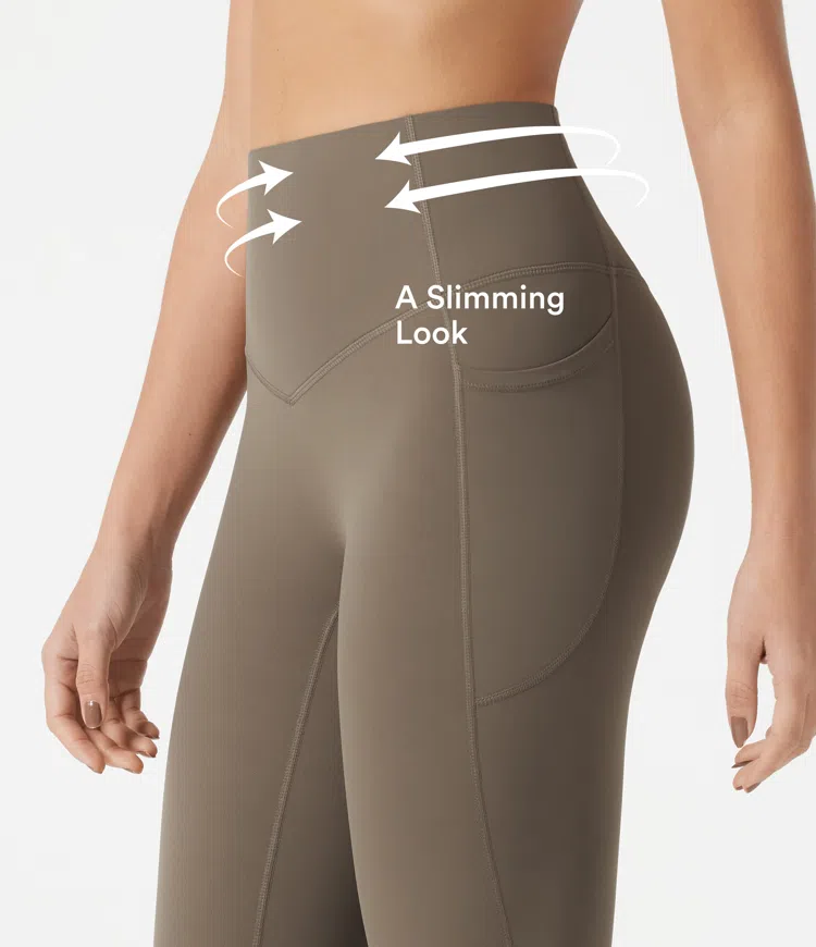 Dawn Brown Halara UltraSculpt™ hochgeschnittene, bauchformende Trainingsleggings mit Tasche / 2