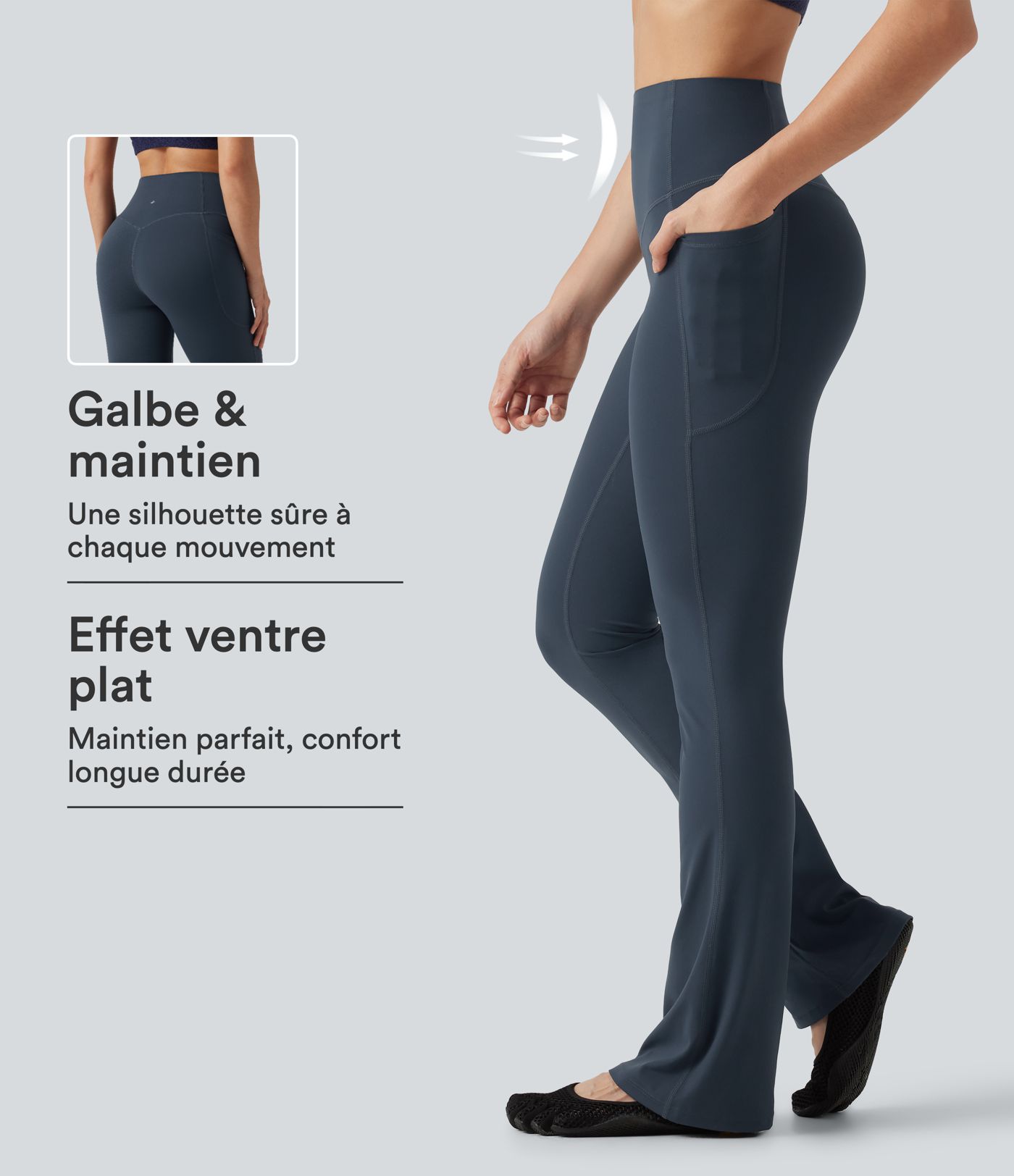 Legging de yoga bootcut Halara UltraSculpt™ taille haute gainant avec poches Legging de yoga bootcut Halara UltraSculpt™ taille haute gainant avec poches