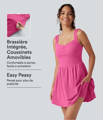 Robe-short mini SoftlyZero™ Plush à encolure cœur avec coussinets amovibles, poches et bonnets B à E, accès facile Easy Peasy Robe-short mini SoftlyZero™ Plush à encolure cœur avec coussinets amovibles, poches et bonnets B à E, accès facile Easy Peasy