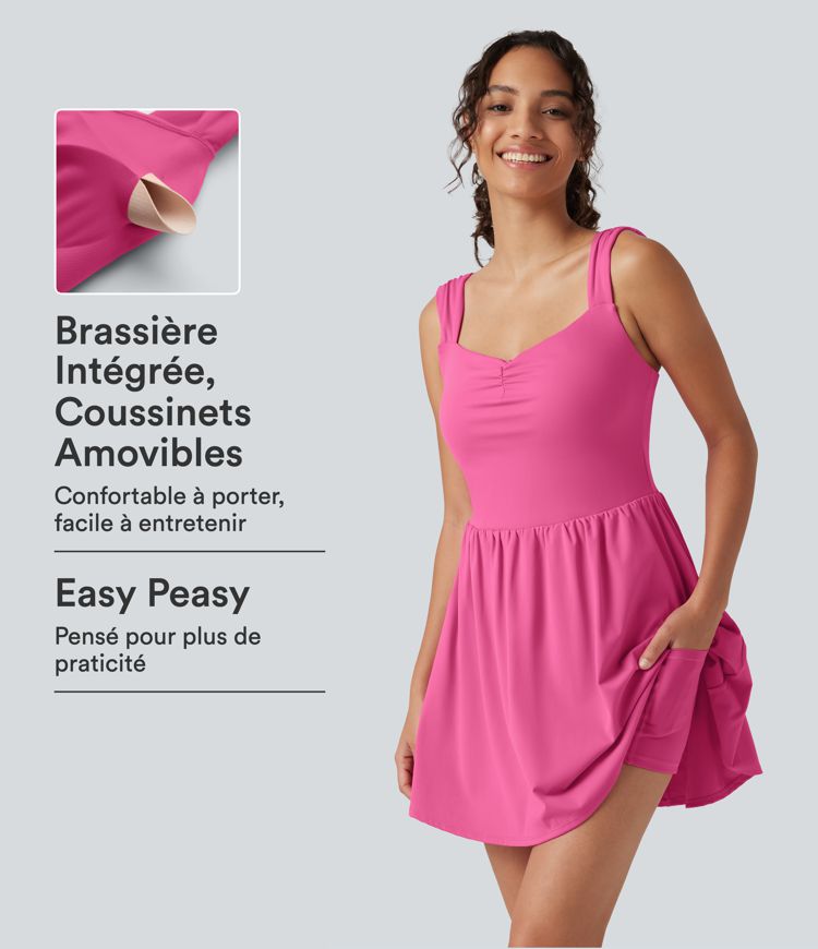 Robe-short mini SoftlyZero™ Plush à encolure cœur avec coussinets amovibles, poches et bonnets B à E, accès facile Easy Peasy Robe-short mini SoftlyZero™ Plush à encolure cœur avec coussinets amovibles, poches et bonnets B à E, accès facile Easy Peasy