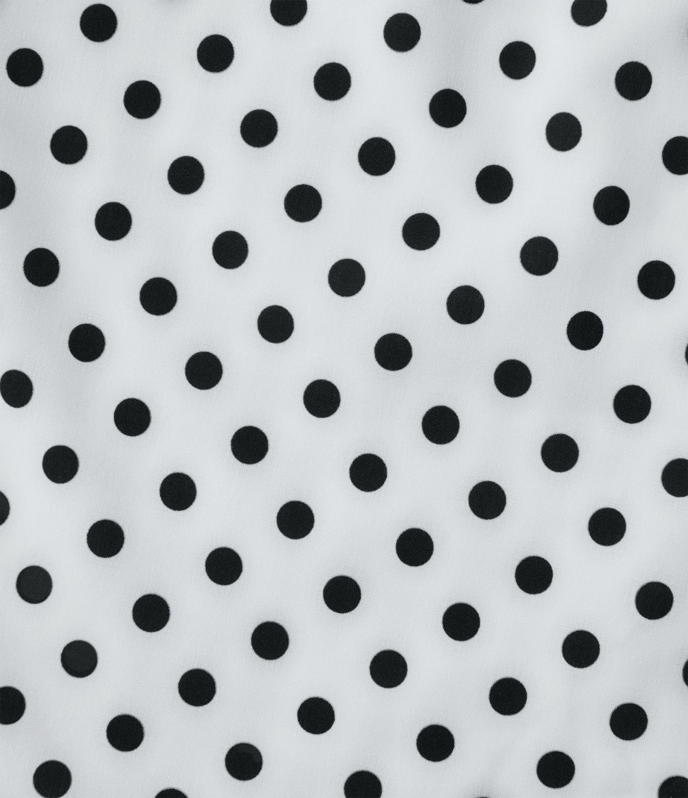 Robe midi à pois col V avec manches courtes, lien côté et poches Robe midi à pois col V avec manches courtes, lien côté et poches