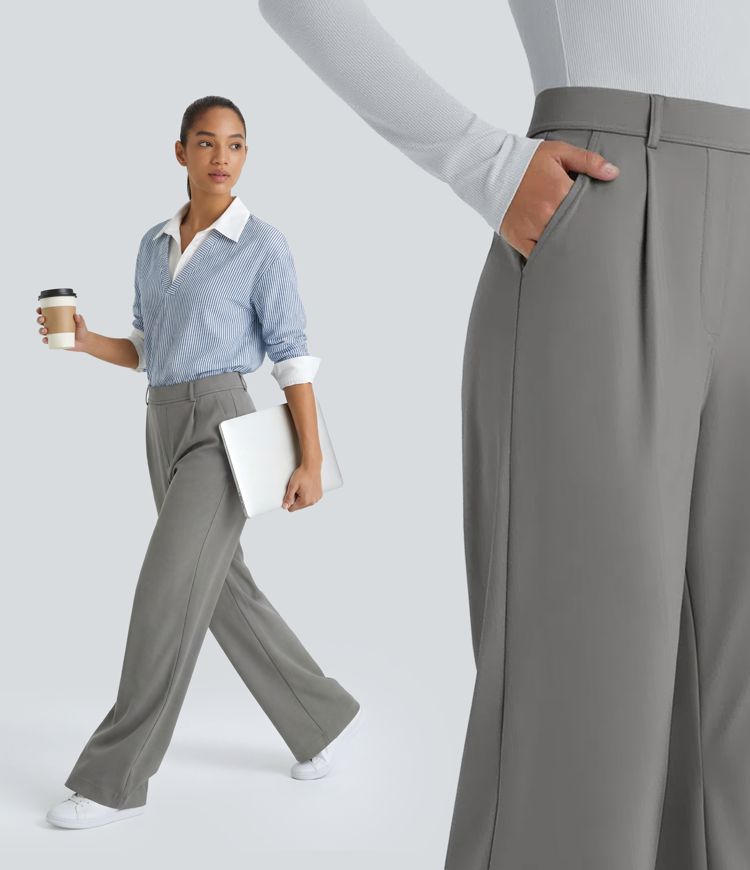 Halara Flex™ DayStretch High Waisted Pocket Work Flare Pants Halara Flex™ DayStretch High Waisted Pocket Work Flare Pants