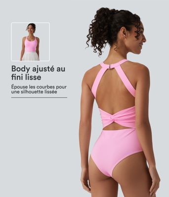 Body SoftlyZero™ Airy col U sans manches dos torsadé ouvert effet frais InstantCool avec boucle réglable et brassière intégrée Body SoftlyZero™ Airy col U sans manches dos torsadé ouvert effet frais InstantCool avec boucle réglable et brassière intégrée