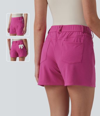 High Waisted Quick Dry Golf Shorts with Pockets-UPF40+