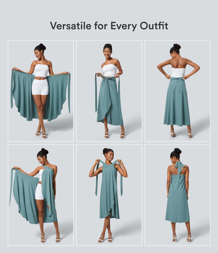 Breezeful™ jupe taille haute portefeuille à nouer dans le dos, à séchage rapide Breezeful™ jupe taille haute portefeuille à nouer dans le dos, à séchage rapide