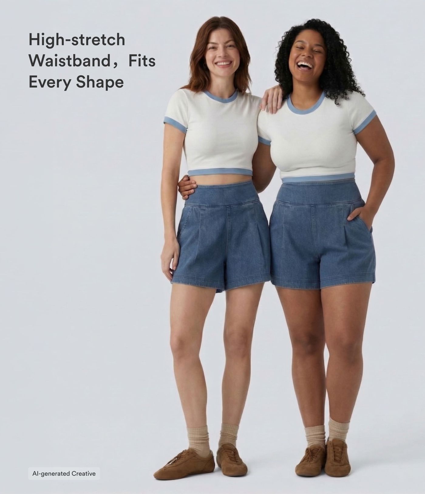 Halara Flex™ High Waisted Denim Casual Baggy Shorts 4'' with Pockets Halara Flex™ High Waisted Denim Casual Baggy Shorts 4'' with Pockets