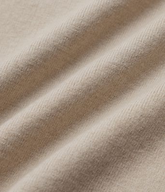 V Neck Long Sleeve Curved Hem Work Wool-Blend Sweater