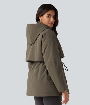 Hooded Long Sleeve Casual Padded Jacket with Pockets