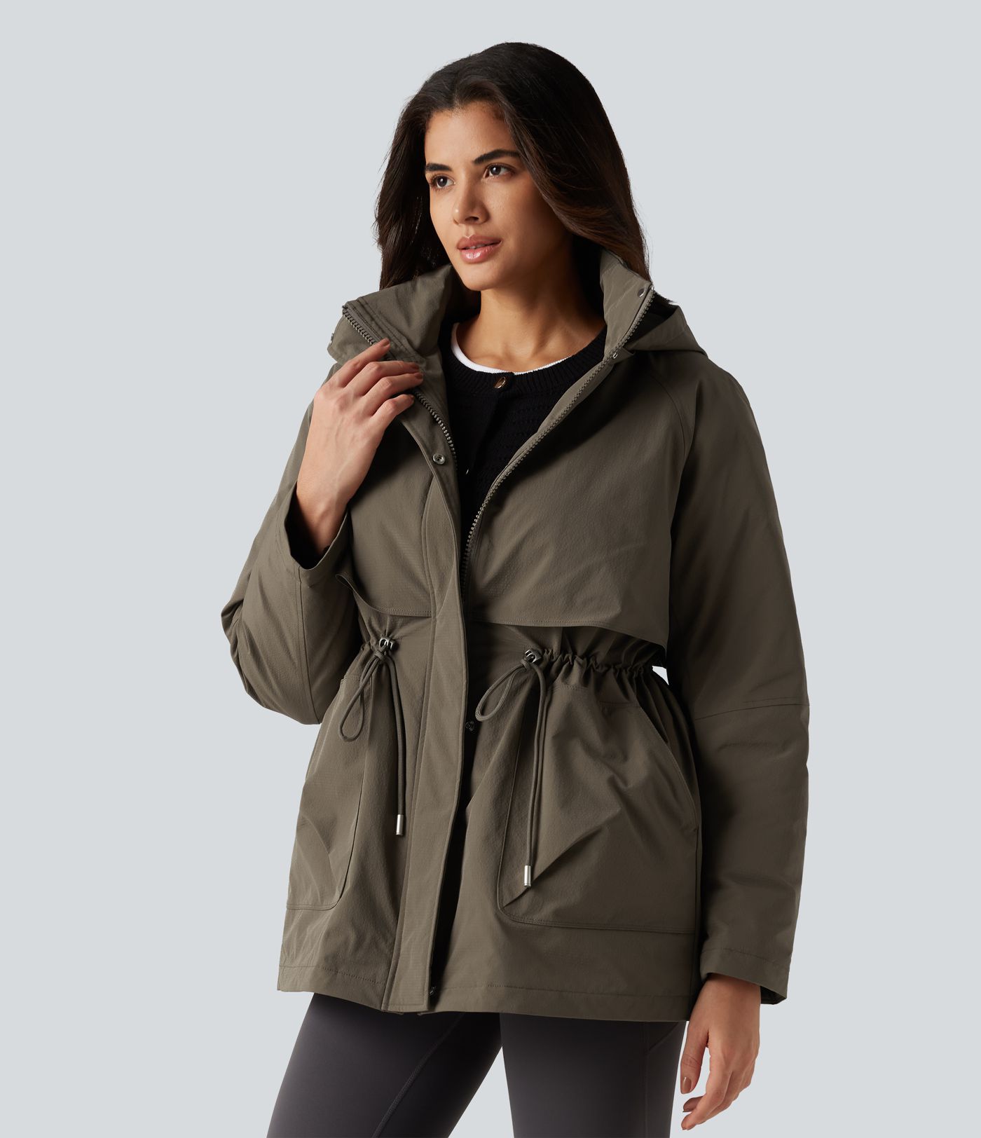 Hooded Long Sleeve Casual Padded Jacket with Pockets