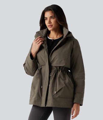 Hooded Long Sleeve Casual Padded Jacket with Pockets