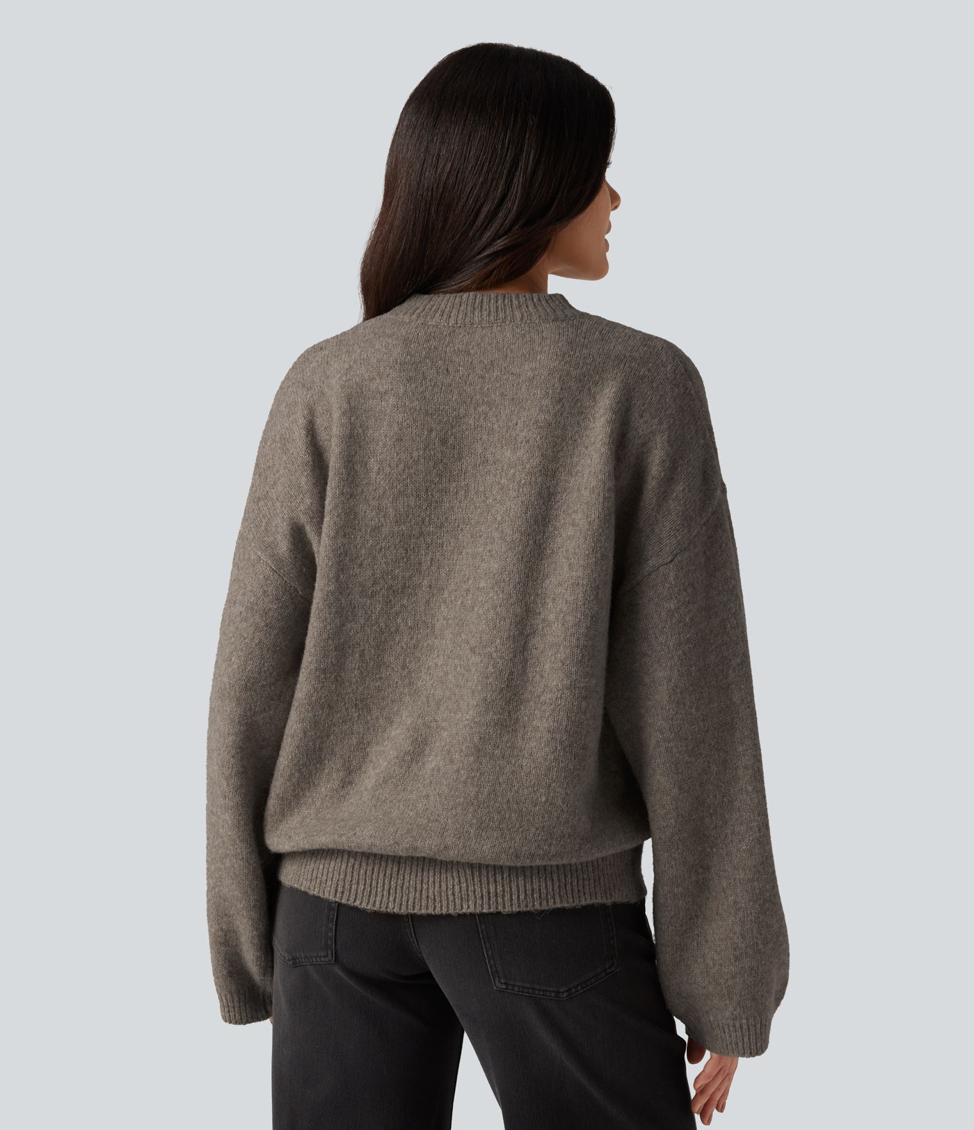 Stand Collar Long Sleeve Work Sweater Stand Collar Long Sleeve Work Sweater