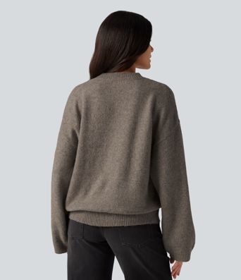 Stand Collar Long Sleeve Work Sweater Stand Collar Long Sleeve Work Sweater