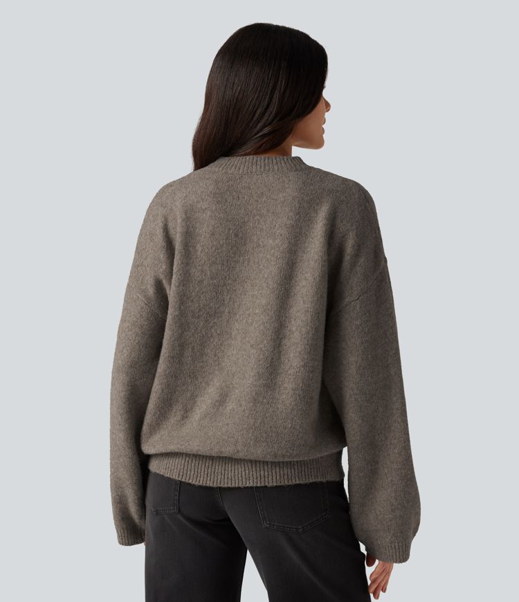 Stand Collar Long Sleeve Work Sweater Stand Collar Long Sleeve Work Sweater