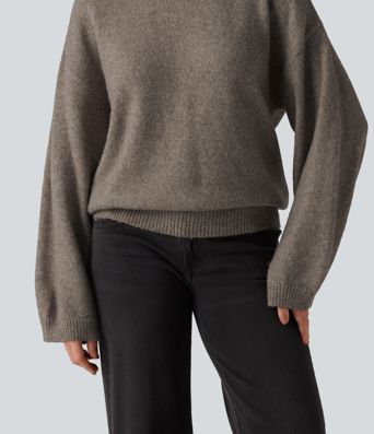 Stand Collar Long Sleeve Work Sweater Stand Collar Long Sleeve Work Sweater