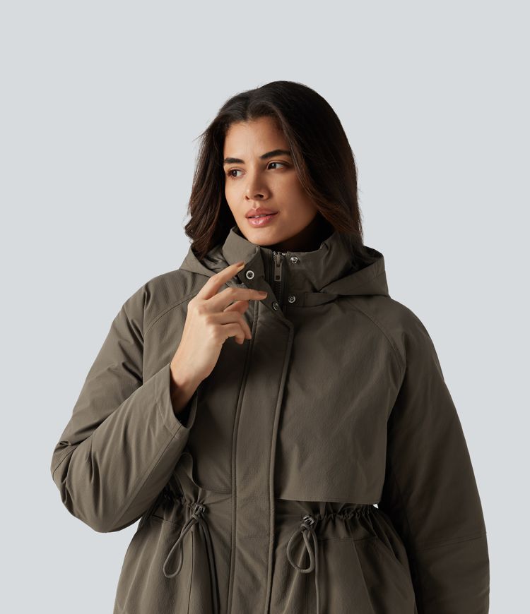 Hooded Long Sleeve Casual Padded Jacket with Pockets