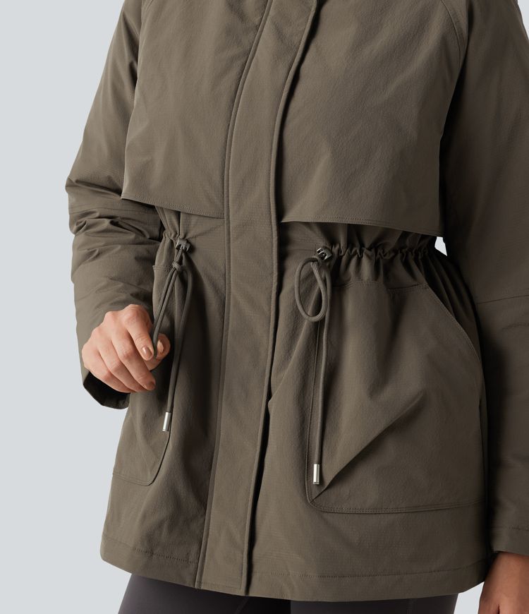 Hooded Long Sleeve Casual Padded Jacket with Pockets