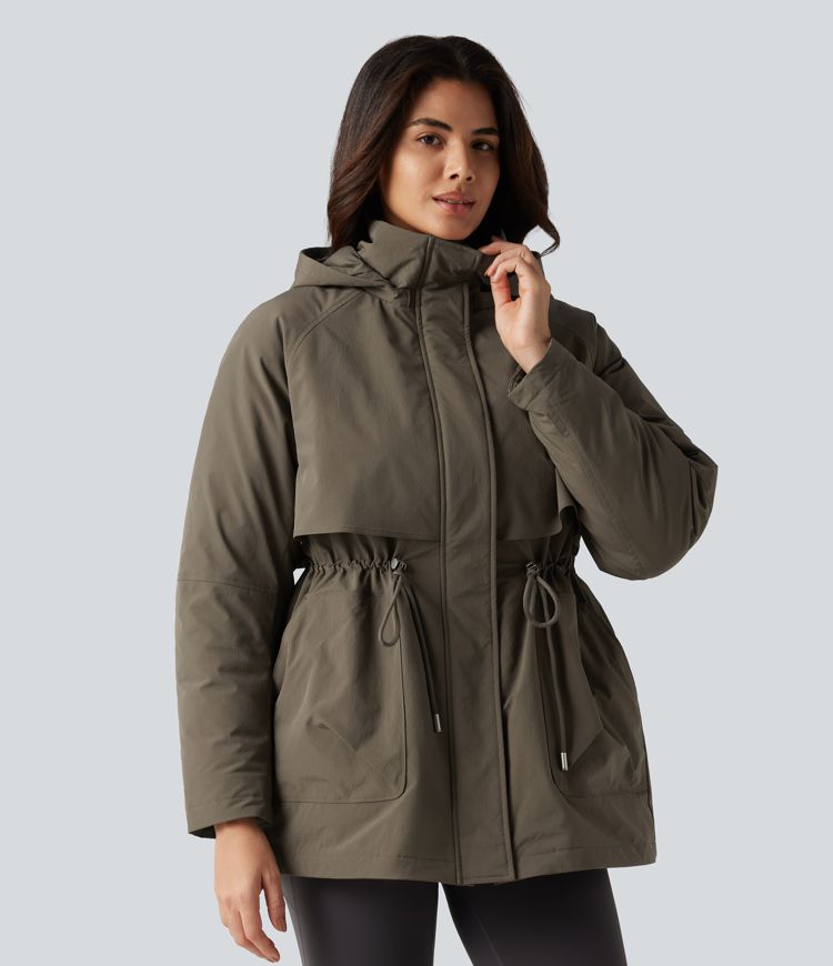 Hooded Long Sleeve Casual Padded Jacket with Pockets