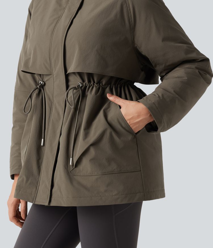 Hooded Long Sleeve Casual Padded Jacket with Pockets