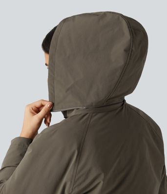 Hooded Long Sleeve Casual Padded Jacket with Pockets