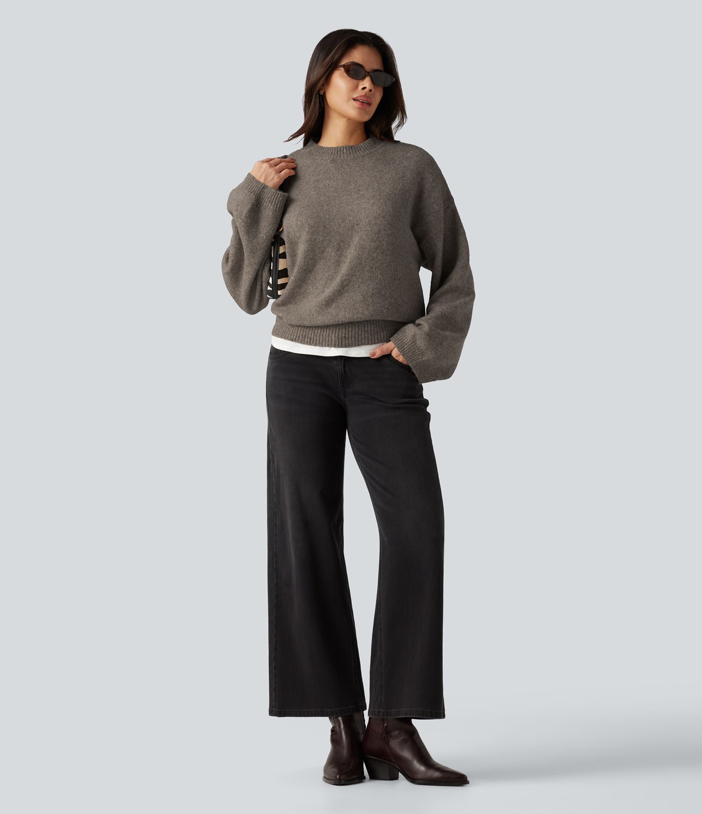 Stand Collar Long Sleeve Work Sweater Stand Collar Long Sleeve Work Sweater